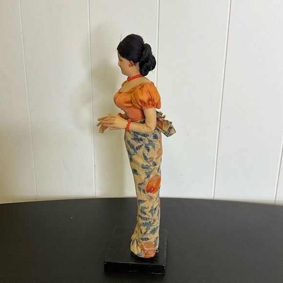 Vintage Handmade 11" Asian Ethnic Figurine With Stand - Picture 5 of 13